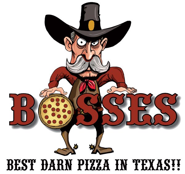 Bosses Pizza Logo Best Darn Pizza in Texas